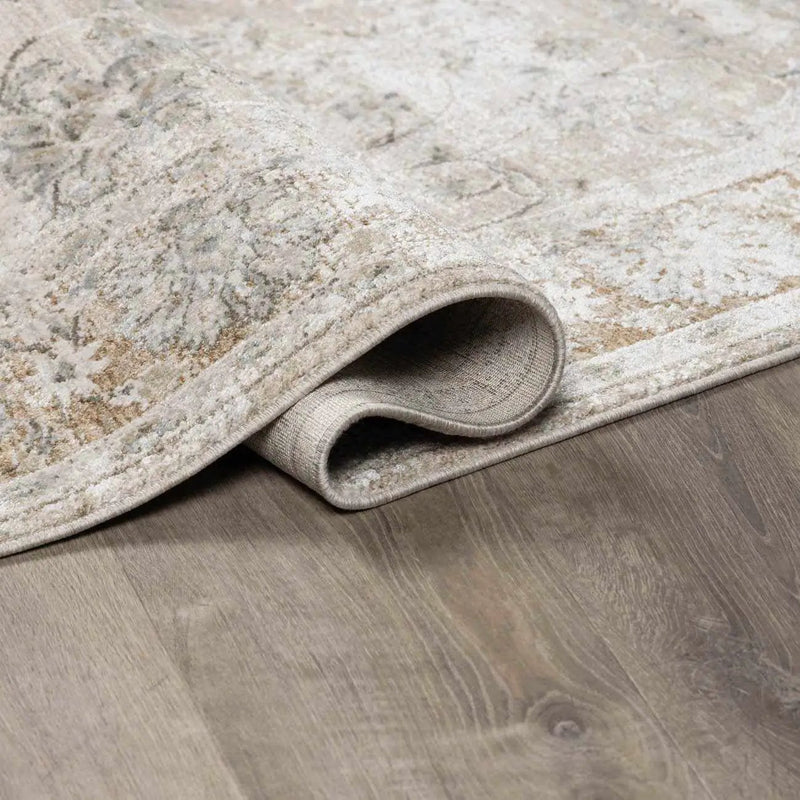 Kerem Cream Thick Luxe Damask Rug by Boutique Rugs