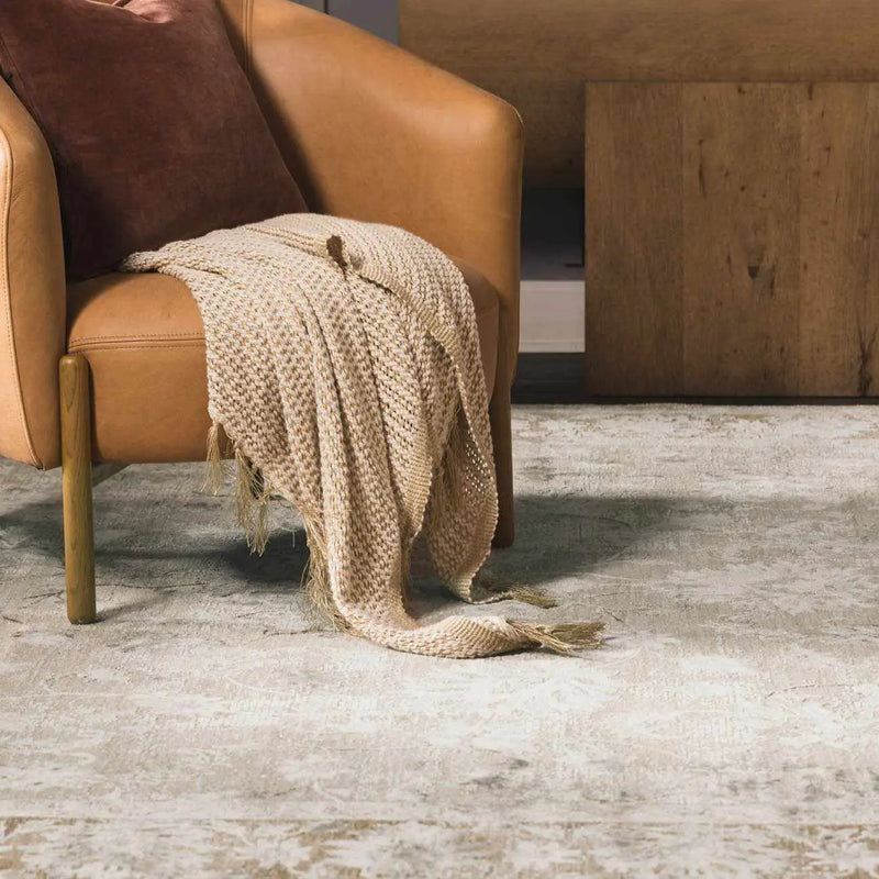 Kerem Cream Thick Luxe Damask Rug by Boutique Rugs