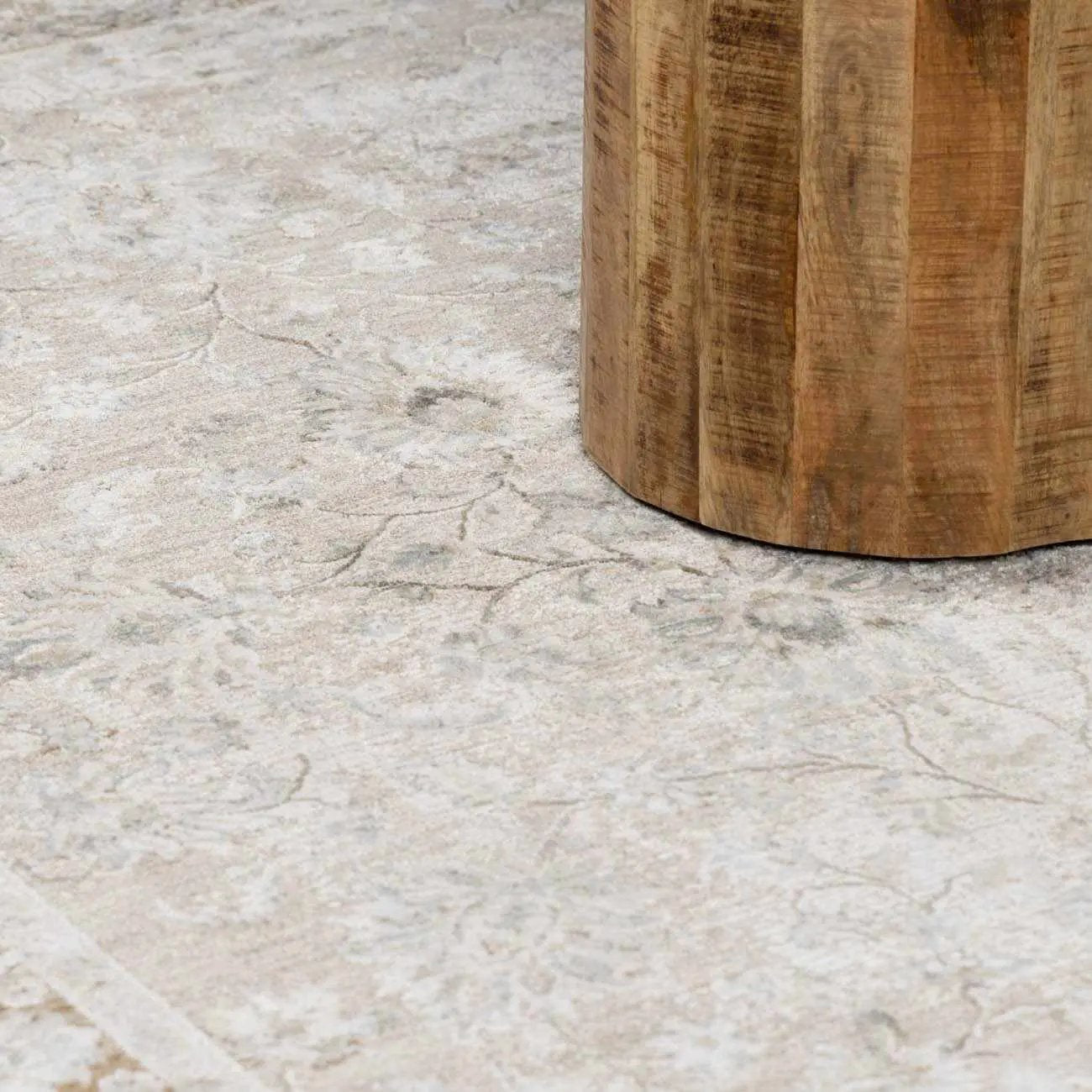Kerem Cream Thick Luxe Damask Rug by Boutique Rugs