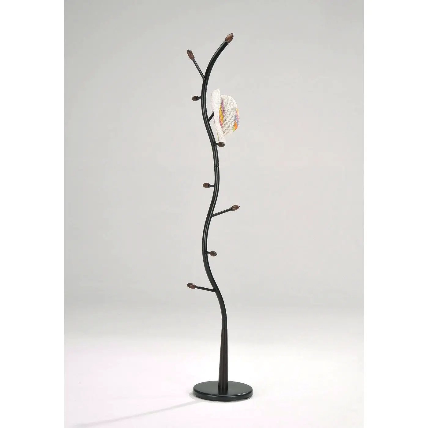 Black Metal Hall Tree Coat Rack Entryway Storage Hat Rack by HomePacific