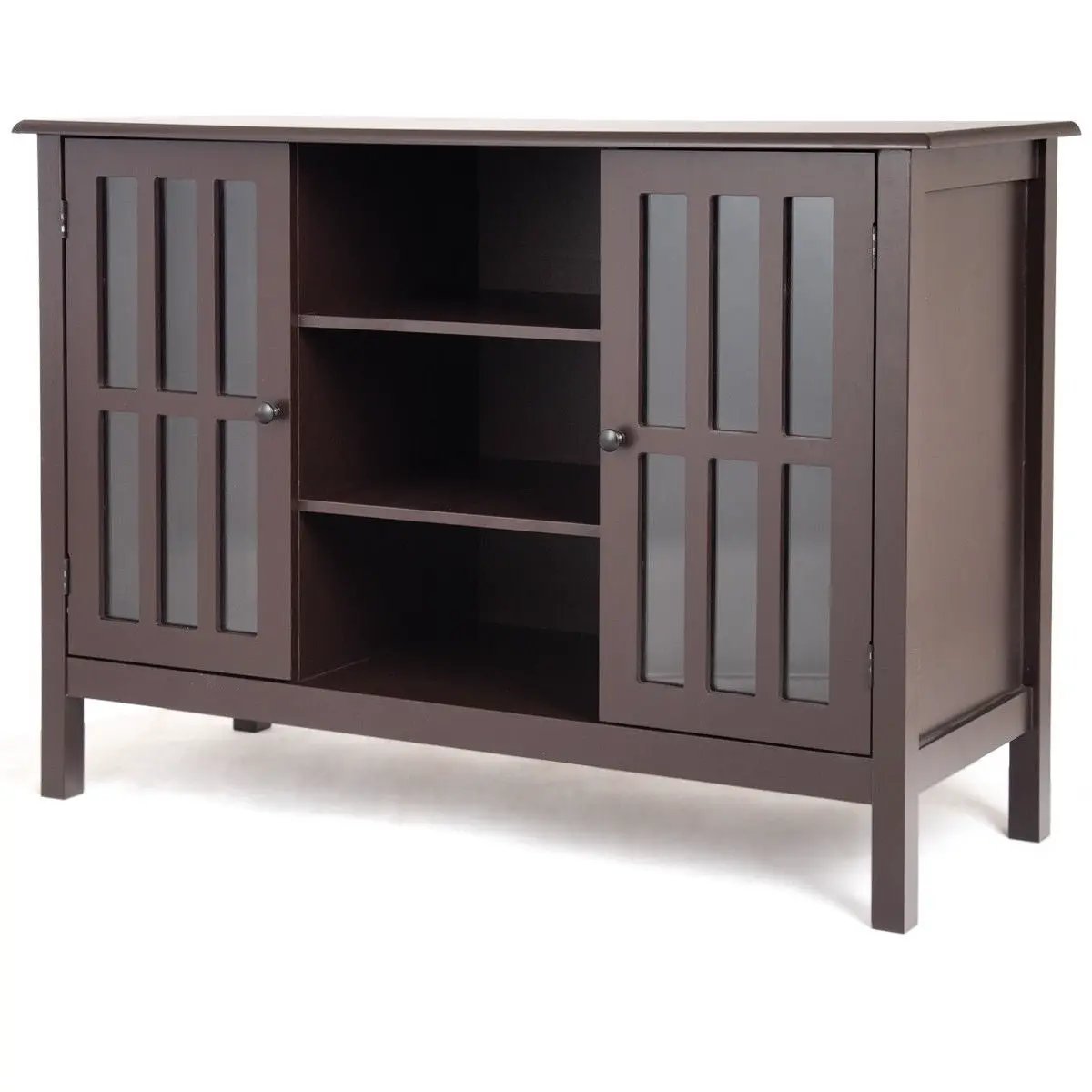 Brown Wood 43-inch TV Stand Storage Cabinet Console Table by HomePacific