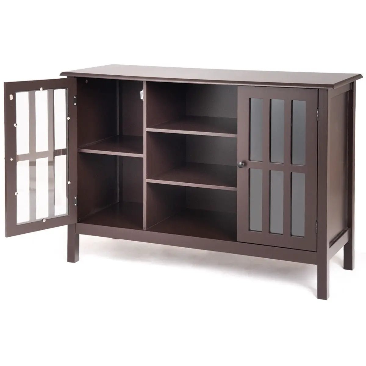Brown Wood 43-inch TV Stand Storage Cabinet Console Table by HomePacific