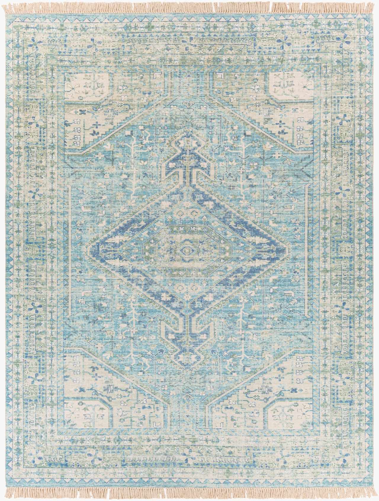 Byers Handmade Cotton-blend Aqua Rug by Boutique Rugs