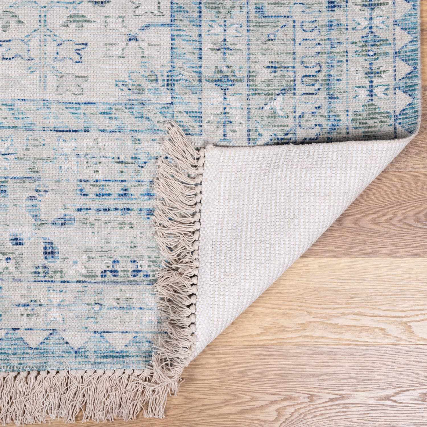 Byers Handmade Cotton-blend Aqua Rug by Boutique Rugs