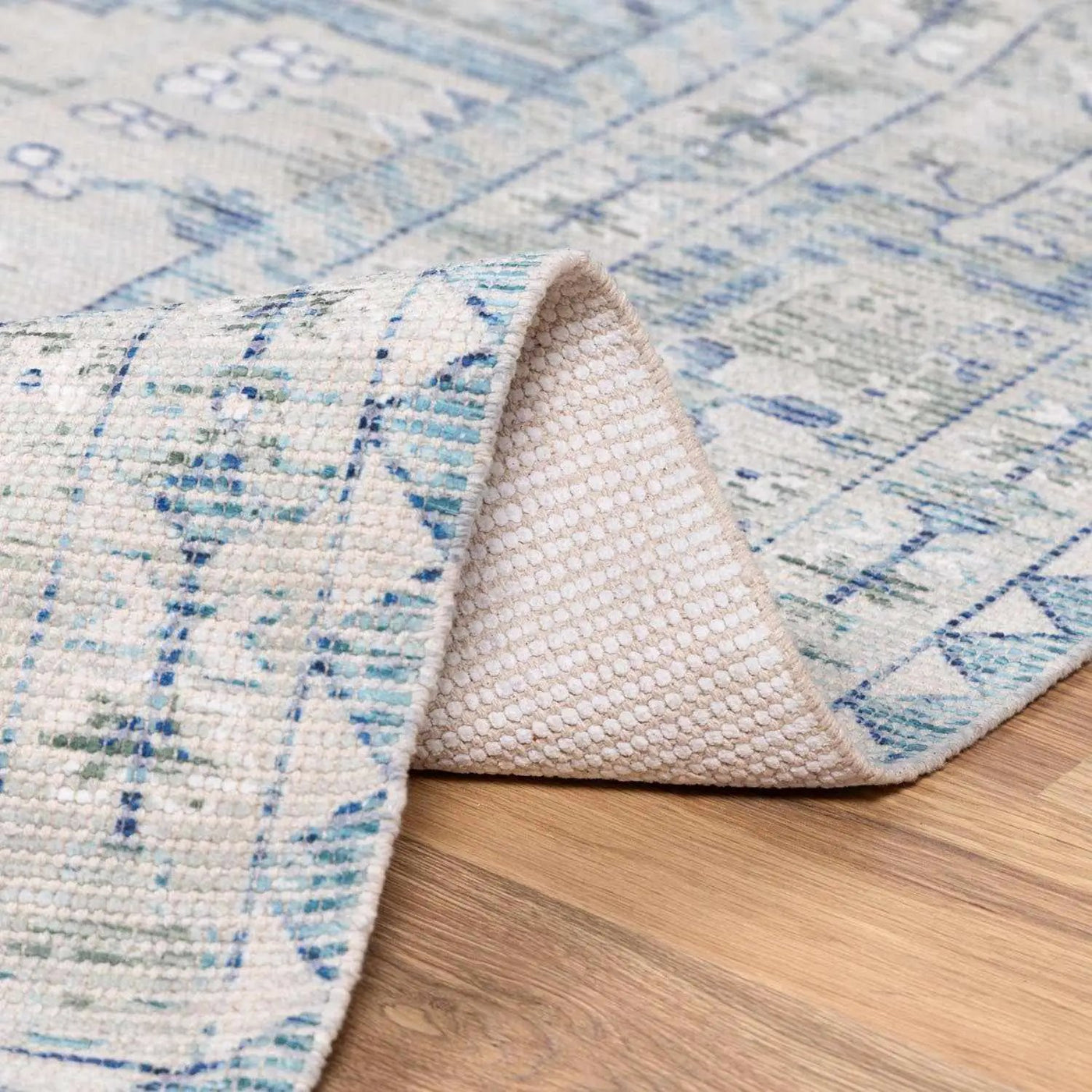 Byers Handmade Cotton-blend Aqua Rug by Boutique Rugs