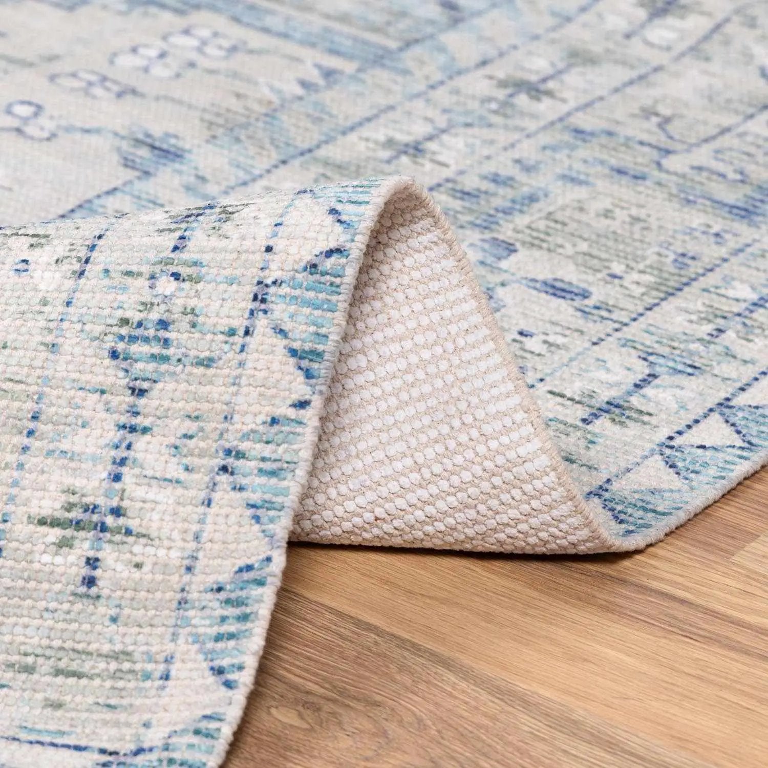 Byers Handmade Cotton-blend Aqua Rug by Boutique Rugs