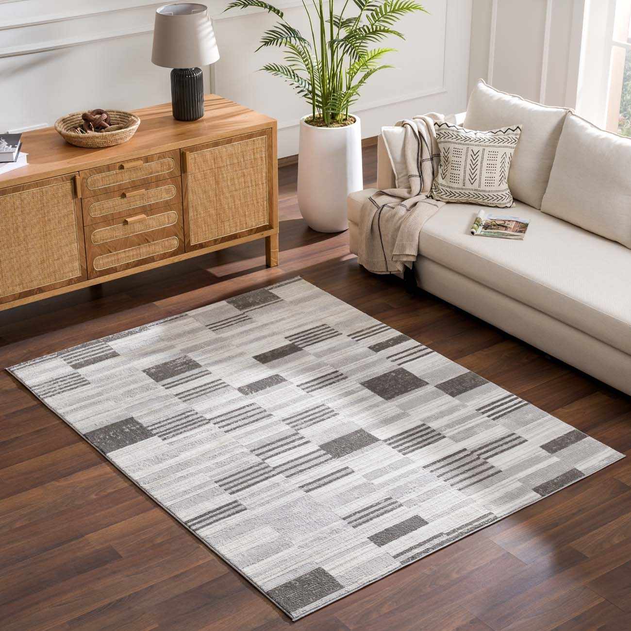 Bronka Broken-Striped Area Rug - Clearance by Boutique Rugs