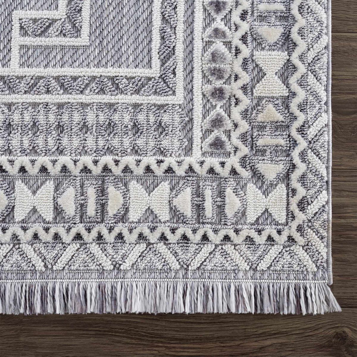 Alya Charcoal Textured Area Rug by Hauteloom