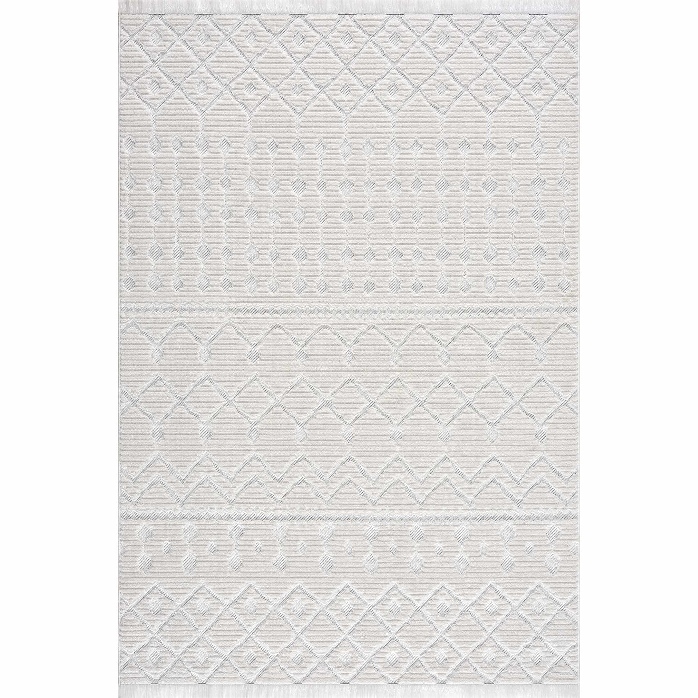 Ivory Beil 3D Fringe Area Rug - Clearance by Boutique Rugs
