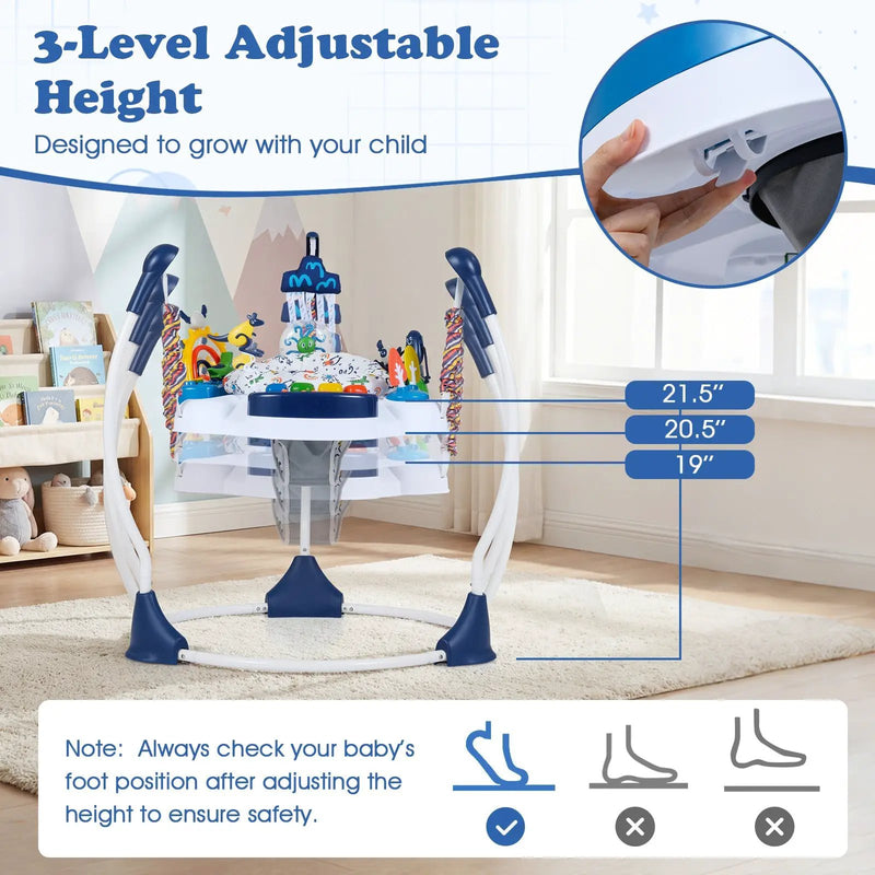 Baby Activity Center Baby Jumper and Bouncer with 6 Interactive Toys Lights and Music by DirectDeals