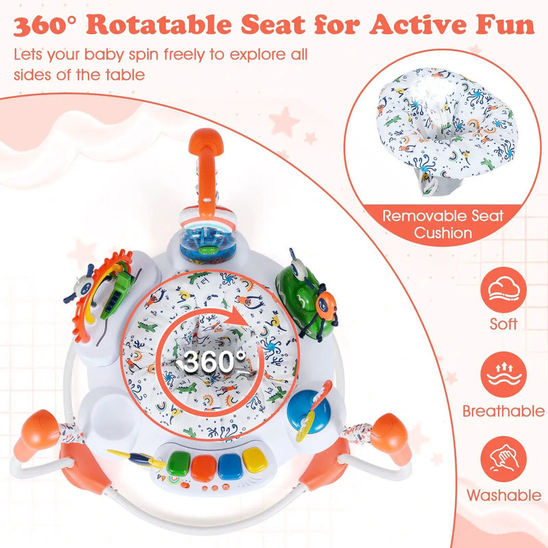 Baby Activity Center Baby Jumper and Bouncer with 6 Interactive Toys Lights and Music by DirectDeals