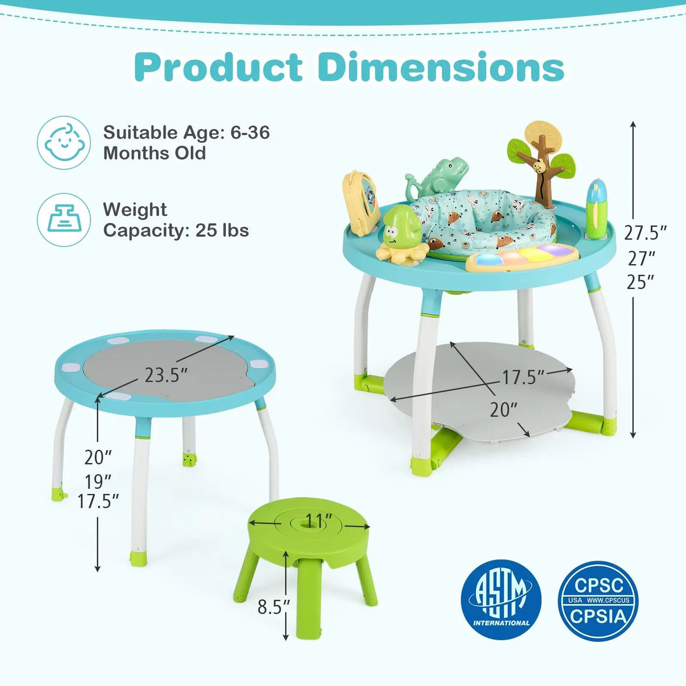 5-in-1 Baby Activity Center Interactive Bounce Seat with Removable Toys by DirectDeals