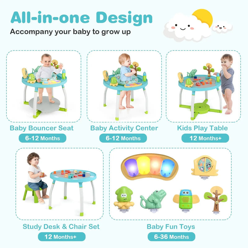 5-in-1 Baby Activity Center Interactive Bounce Seat with Removable Toys by DirectDeals