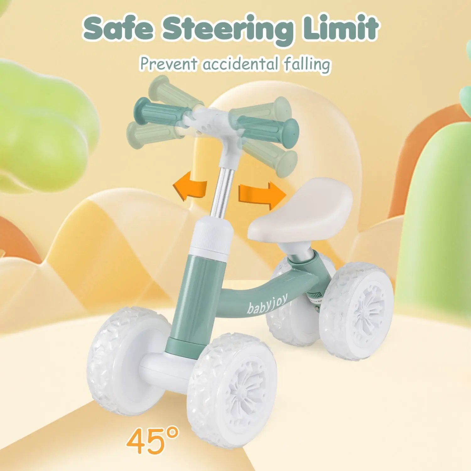 Baby Balance Bike with Adjustable Handlebar and Seat with Lighting Wheels by DirectDeals