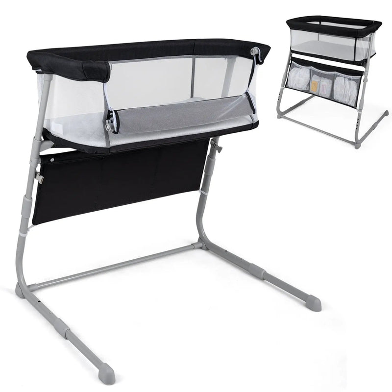 Baby Bassinet Bedside Crib with Adjustable Height Comfy Mattress by DirectDeals