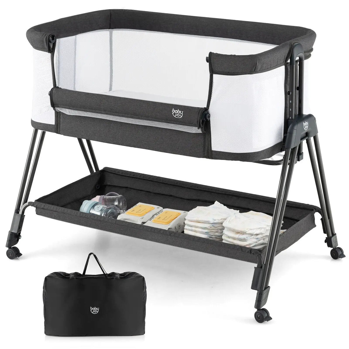Baby Portable Bedside Sleeper with 7 Adjustable Heights by DirectDeals