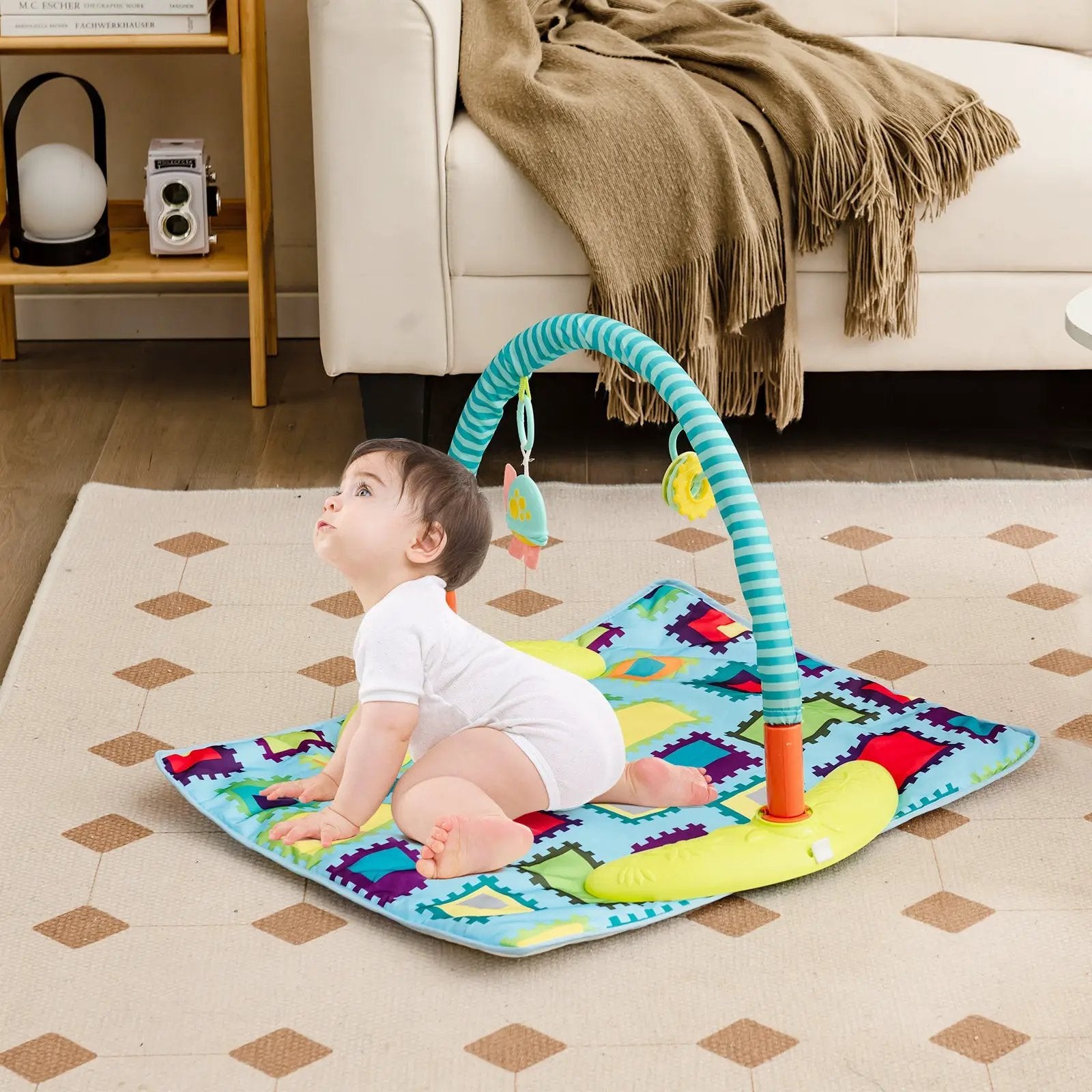 4-in-1 Baby Bouncer Activity Center with 3 Adjustable Heights-Green by DirectDeals