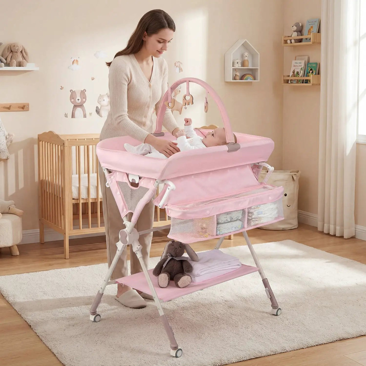 Baby Changing Table Foldable Diaper Changing Station with Storage Bag and Shelf by DirectDeals
