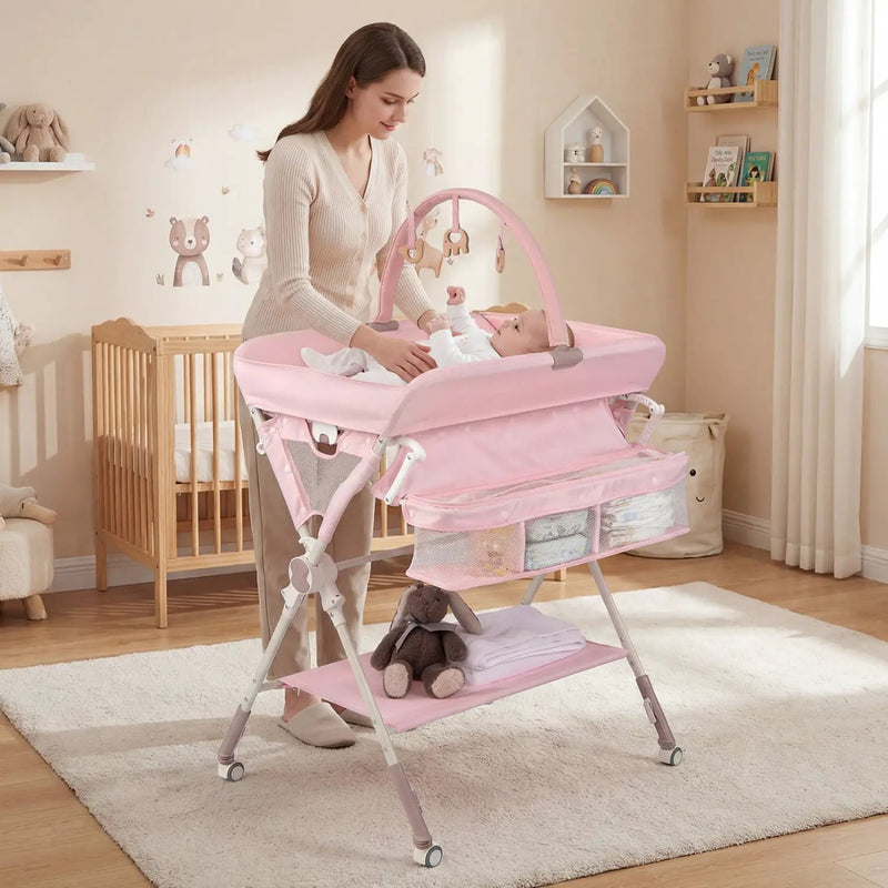 Baby Changing Table Foldable Diaper Changing Station with Storage Bag and Shelf by DirectDeals