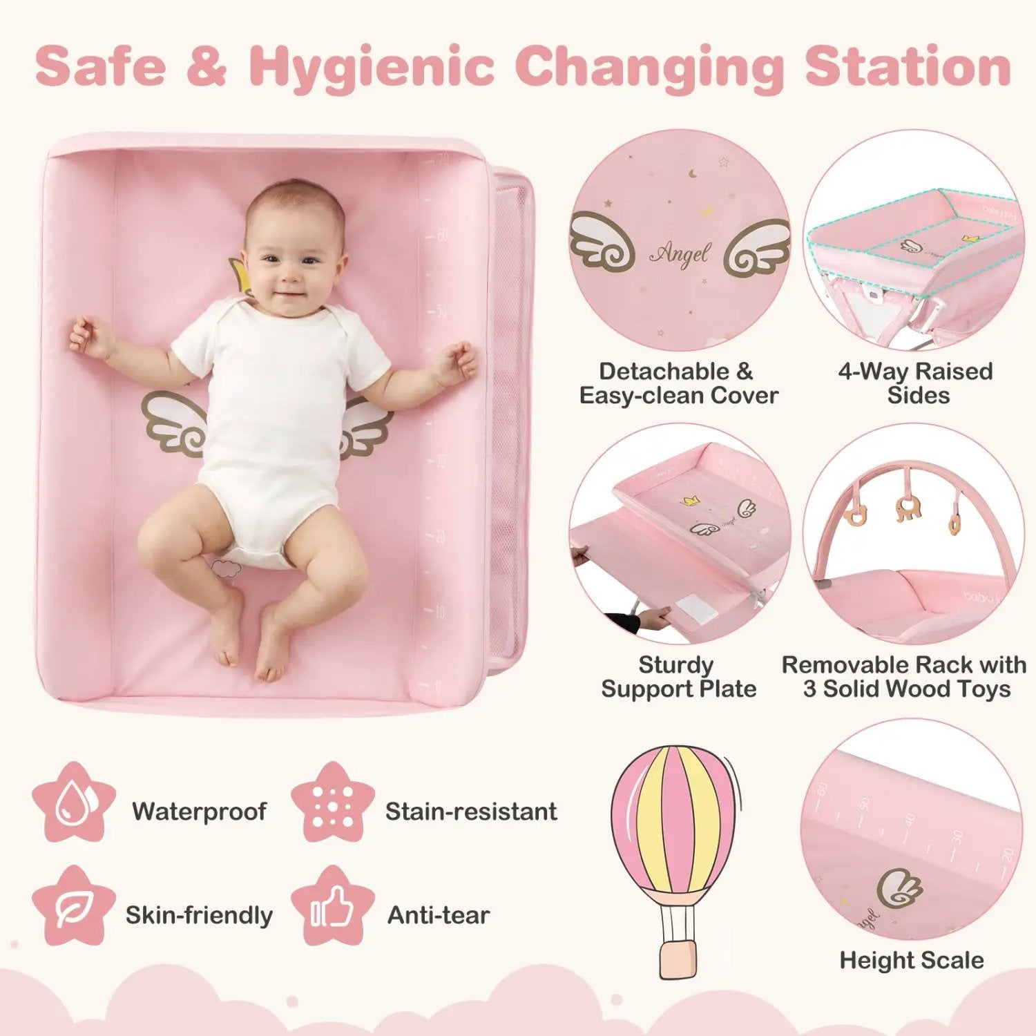 Baby Changing Table Foldable Diaper Changing Station with Storage Bag and Shelf by DirectDeals