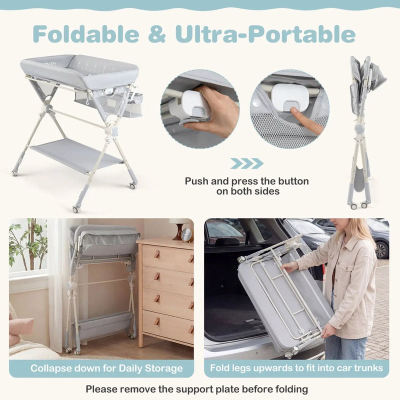 Baby Changing Table Foldable Diaper Changing Station with Storage Bag and Shelf by DirectDeals