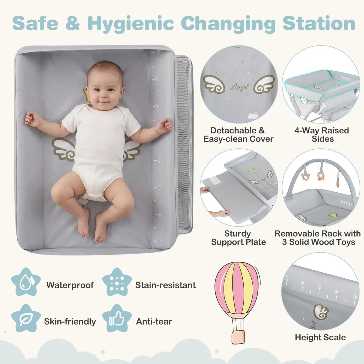 Baby Changing Table Foldable Diaper Changing Station with Storage Bag and Shelf by DirectDeals