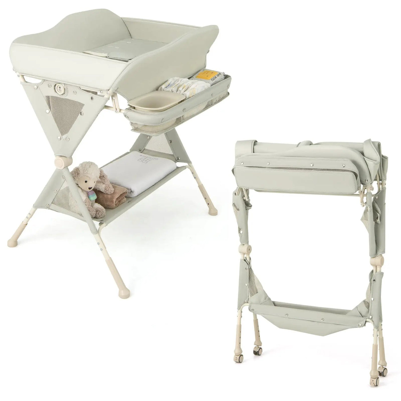 Baby Diaper Changing Table with Water Basin Wheel by DirectDeals