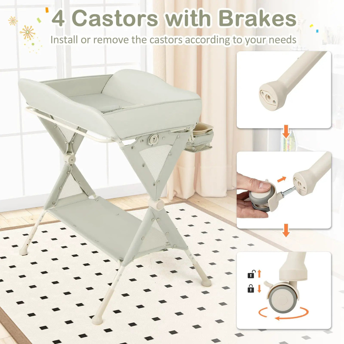 Baby Diaper Changing Table with Water Basin Wheel by DirectDeals