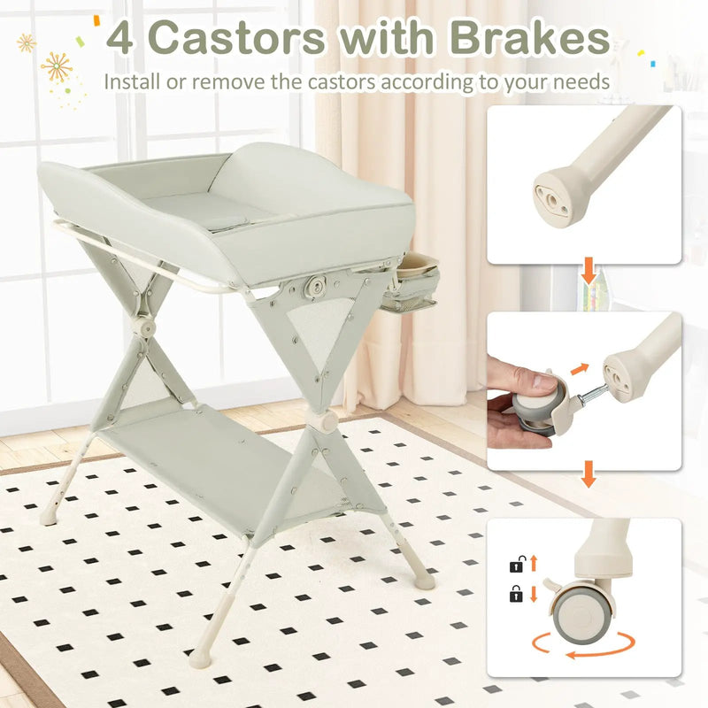 Baby Diaper Changing Table with Water Basin Wheel by DirectDeals