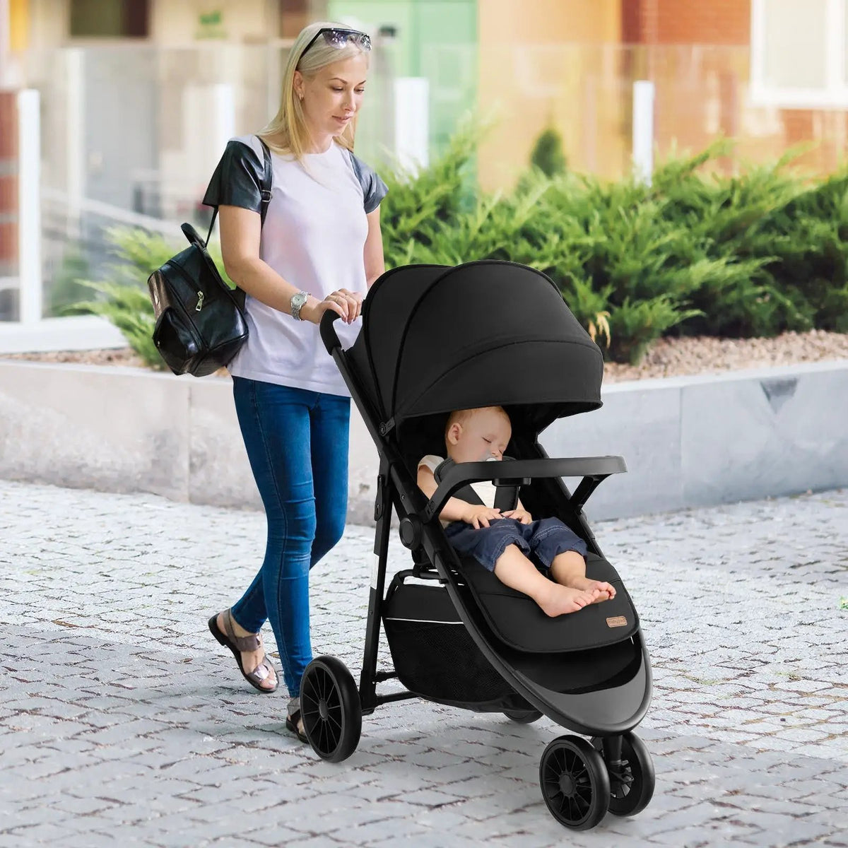 Baby Jogging Stroller with Adjustable Canopy for Newborn by DirectDeals