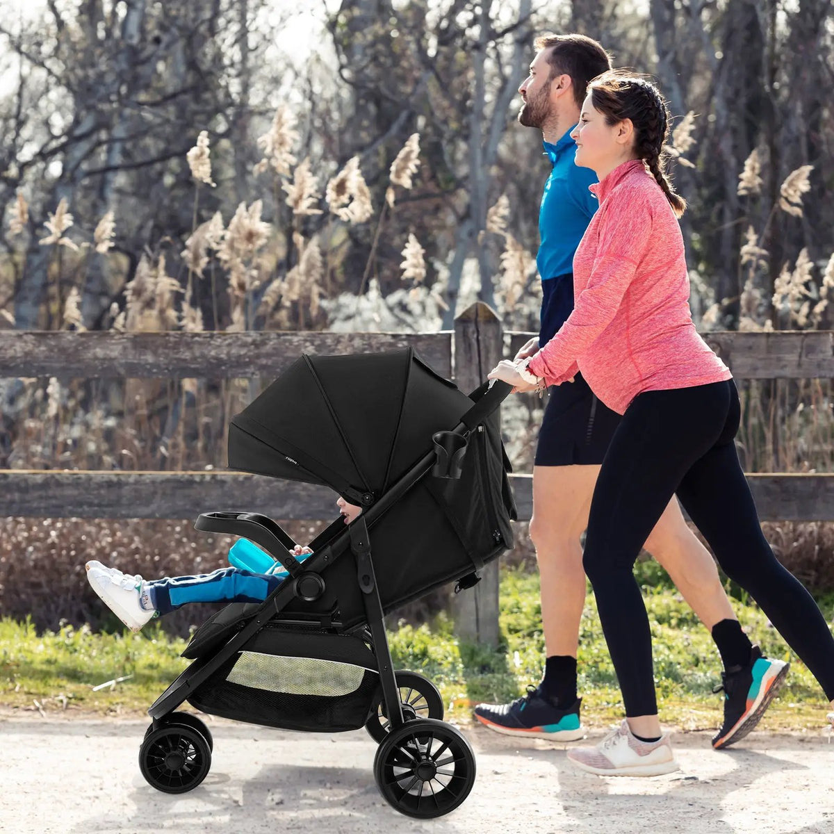 Baby Jogging Stroller with Adjustable Canopy for Newborn by DirectDeals