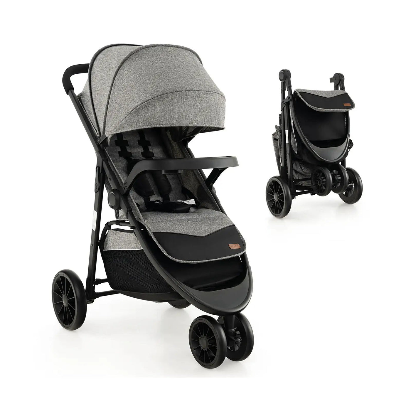Baby Jogging Stroller with Adjustable Canopy for Newborn by DirectDeals
