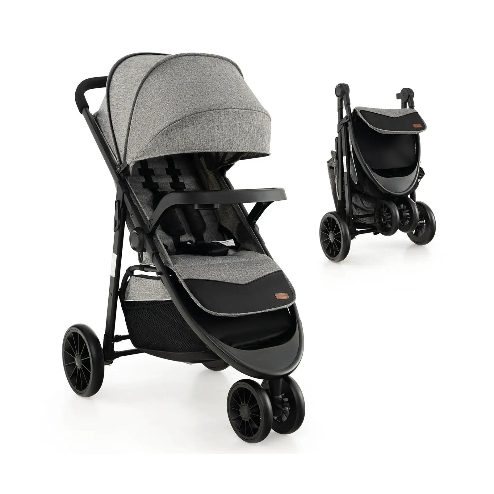 Baby Jogging Stroller with Adjustable Canopy for Newborn by DirectDeals