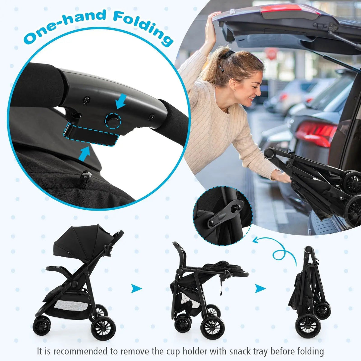 Baby Jogging Stroller with Adjustable Canopy for Newborn by DirectDeals