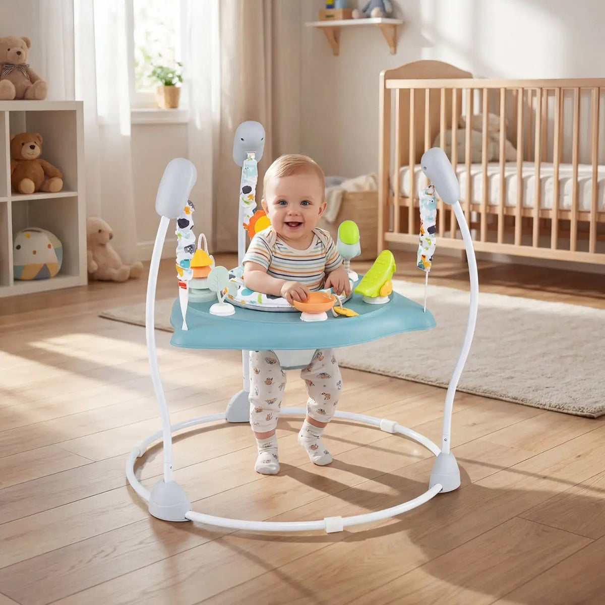 Baby Jump and Play Activity Center with Rotatable Seat and Interactive Toys by DirectDeals