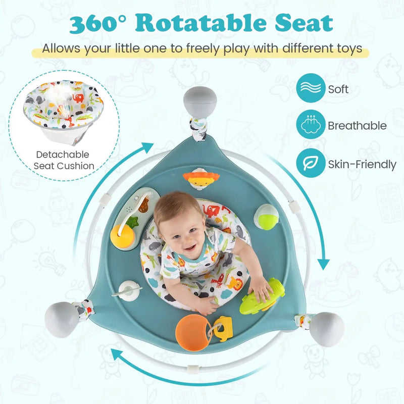 Baby Jump and Play Activity Center with Rotatable Seat and Interactive Toys by DirectDeals