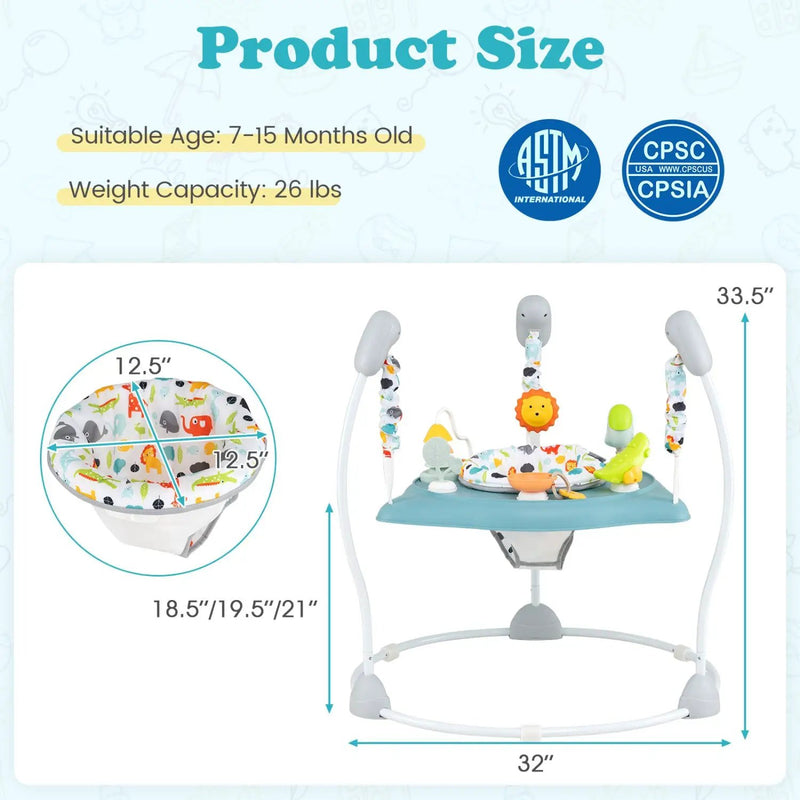 Baby Jump and Play Activity Center with Rotatable Seat and Interactive Toys by DirectDeals