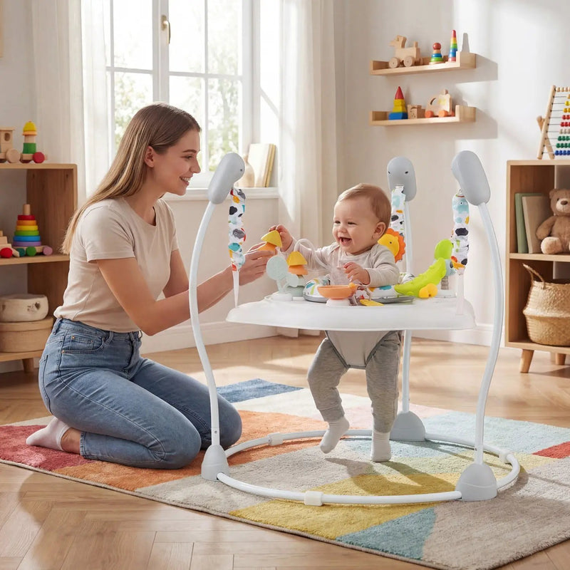 Baby Jump and Play Activity Center with Rotatable Seat and Interactive Toys by DirectDeals
