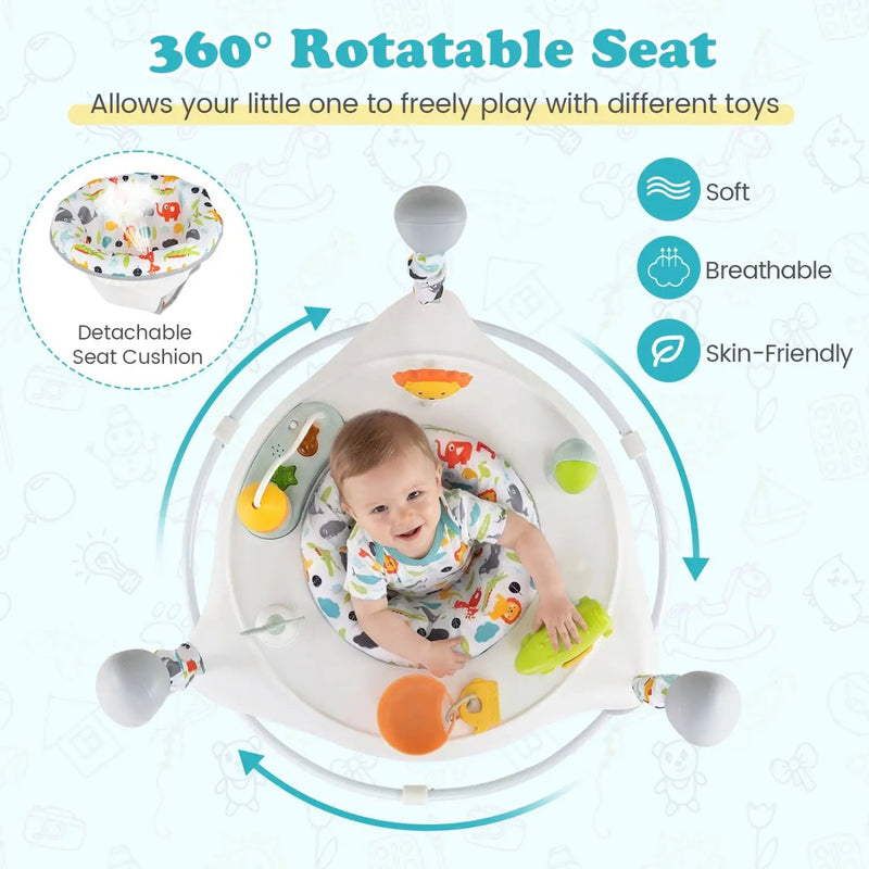 Baby Jump and Play Activity Center with Rotatable Seat and Interactive Toys by DirectDeals