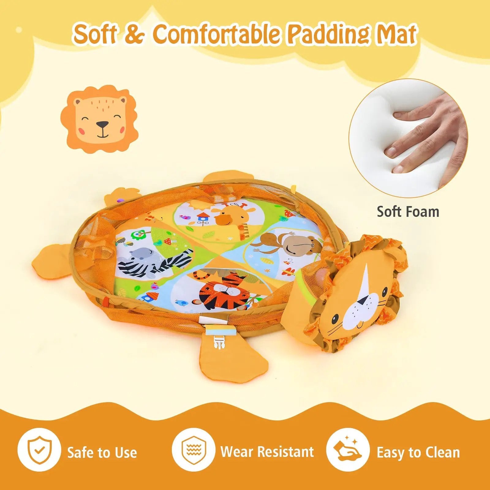 4-in-1 Baby Play Gym with Soft Padding Mat and Arch Design by DirectDeals