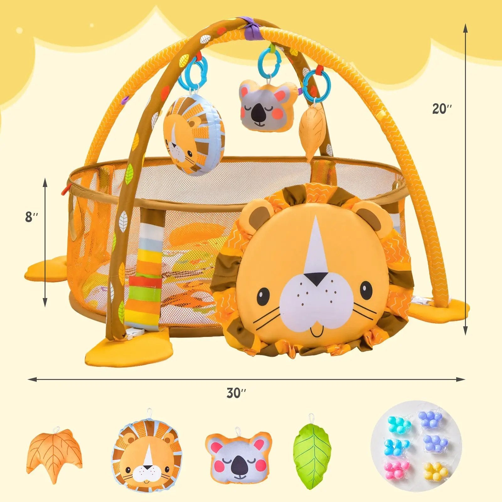 4-in-1 Baby Play Gym with Soft Padding Mat and Arch Design by DirectDeals