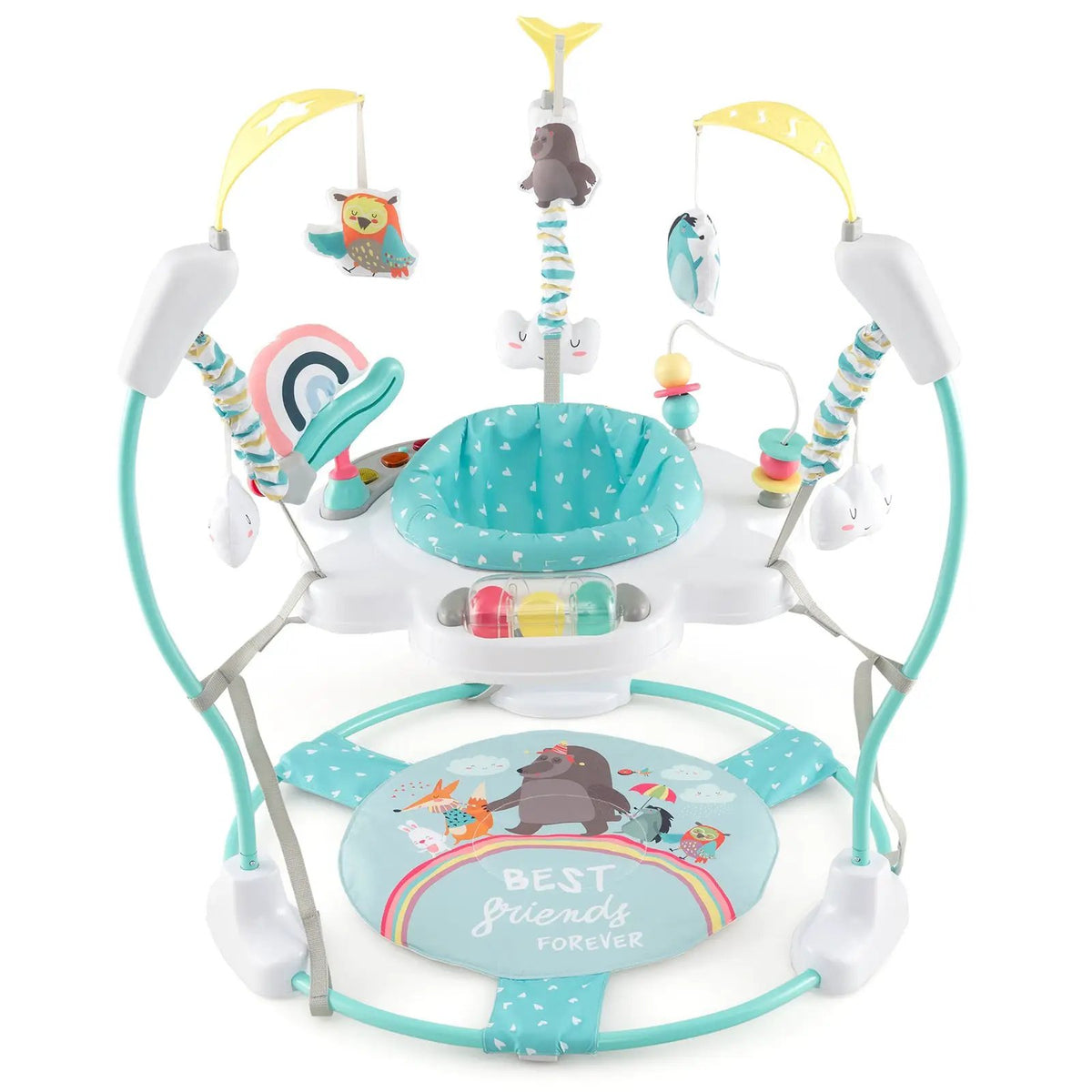 Baby Activity Center Height Adjustable Baby Bouncing Saucer with Interactive Toys by DirectDeals