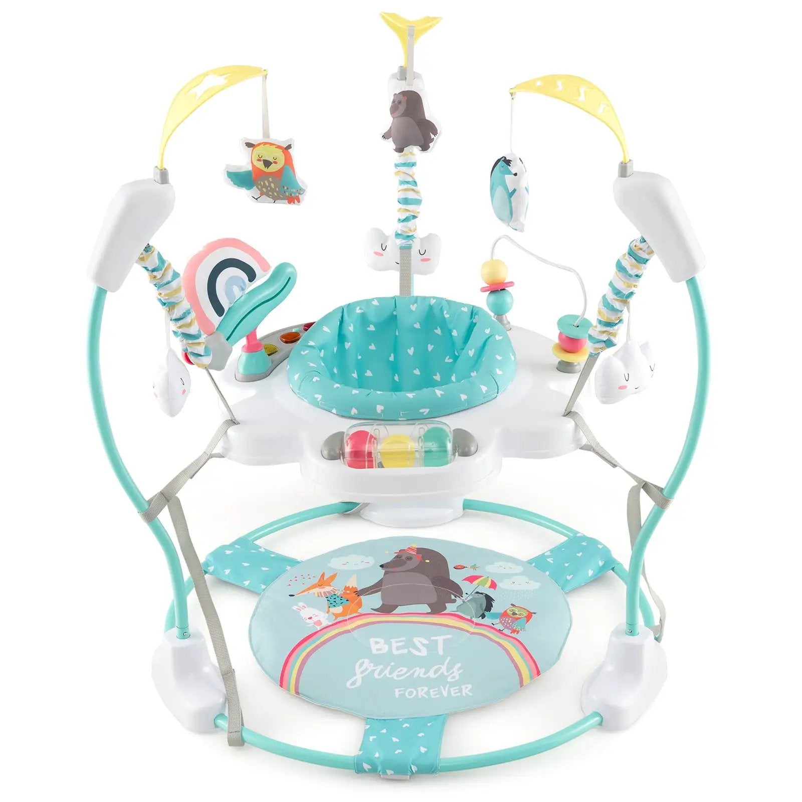 Baby Activity Center Height Adjustable Baby Bouncing Saucer with Interactive Toys by DirectDeals