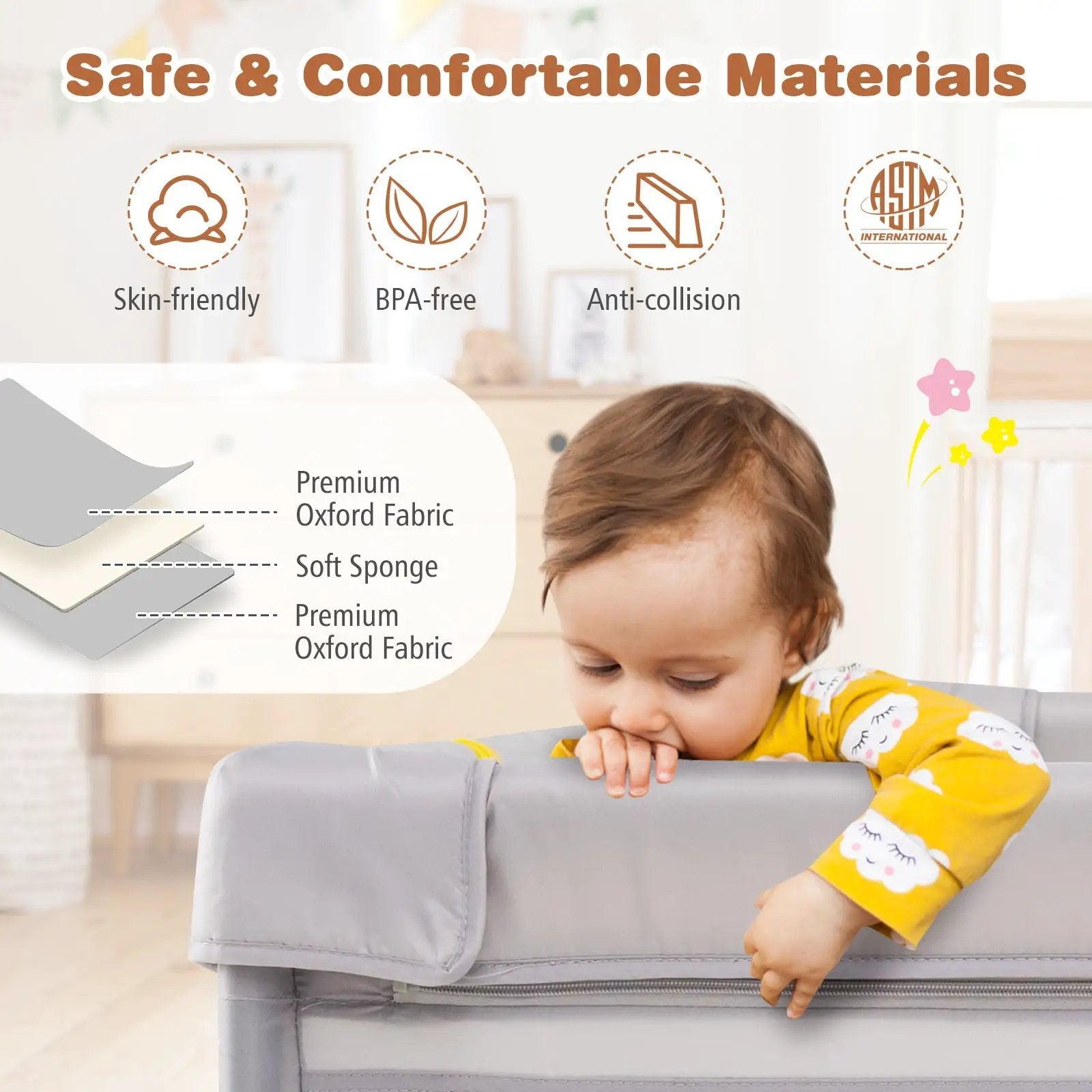 Baby Playpen with Mat and Breathable Mesh-Gray by DirectDeals