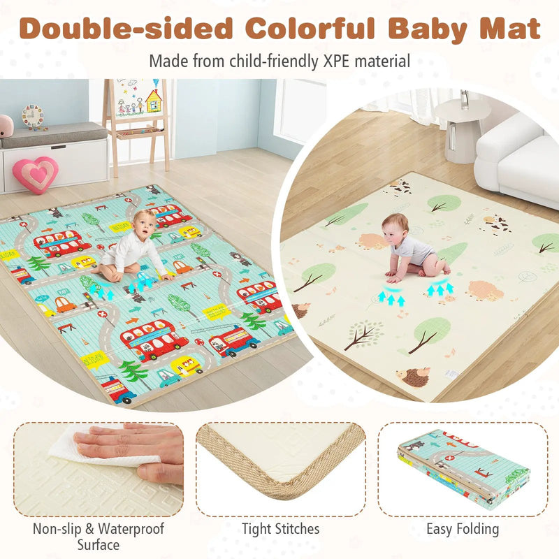 Baby Playpen with Mat and Breathable Mesh-Gray by DirectDeals