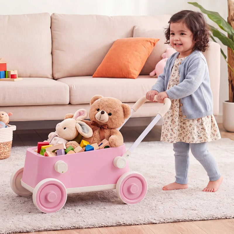 Push Walker with Storage Basket and Foldable Handle by DirectDeals