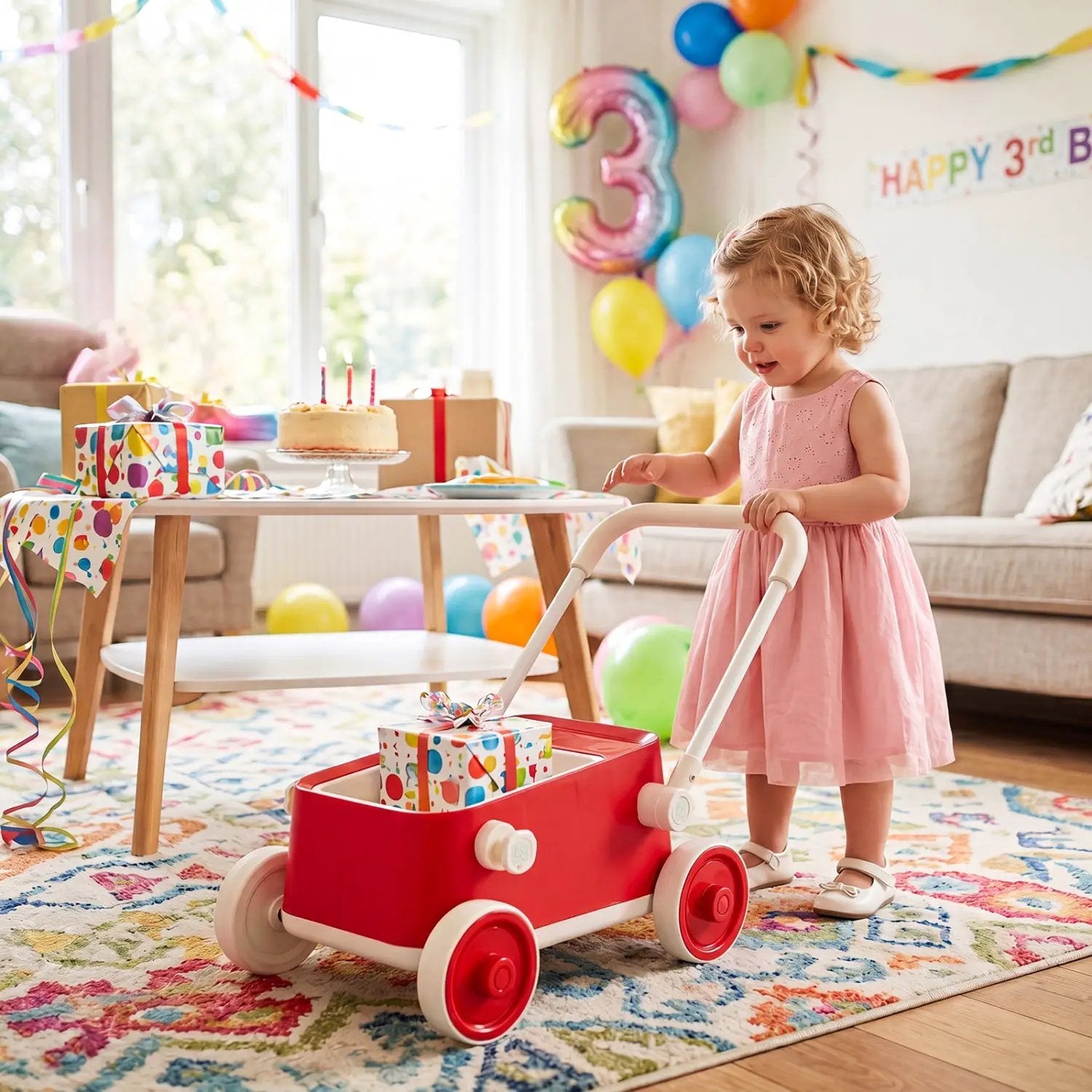Push Walker with Storage Basket and Foldable Handle by DirectDeals