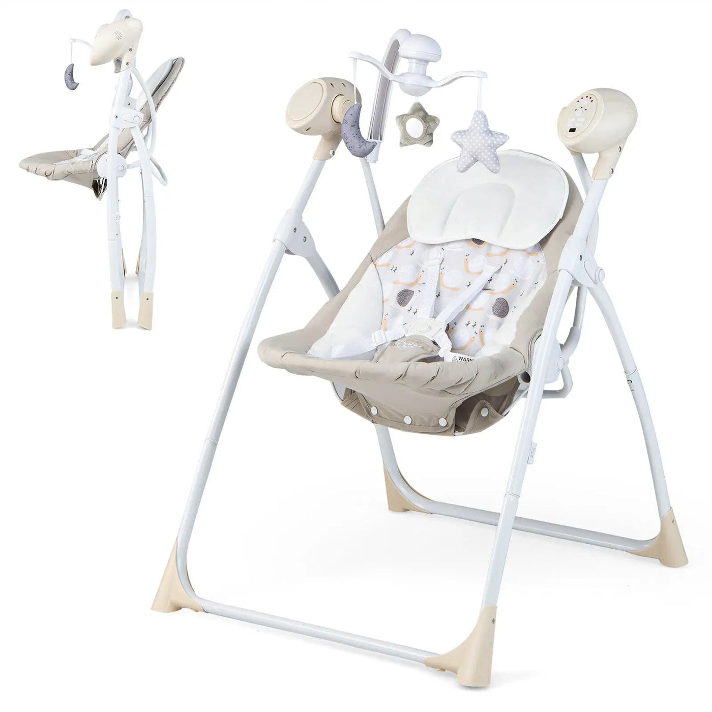 Electric Foldable Baby Rocking Chair with Adjustable Backrest by DirectDeals