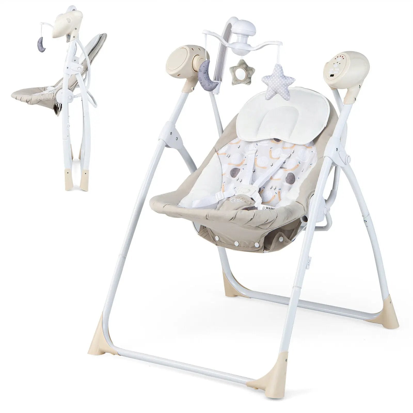 Electric Foldable Baby Rocking Chair with Adjustable Backrest by DirectDeals