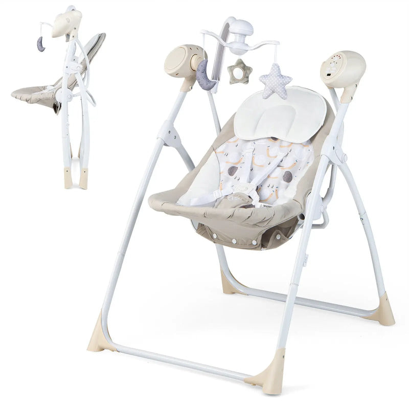 Electric Foldable Baby Rocking Chair with Adjustable Backrest by DirectDeals